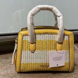 kate spade striped straw mini knott satchel